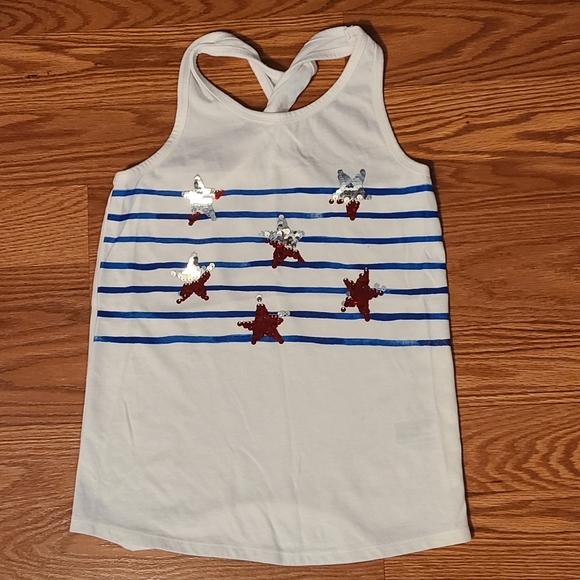 3/$15 little girls sequin red white and blue top